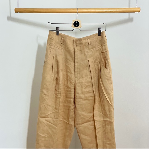 High Waisted Linen Pants in Dulce de Leche - Picture 16 of 16